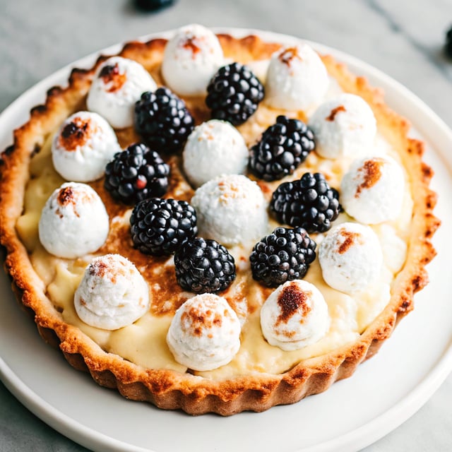 Blackberry and Coconut Macaroon Tart