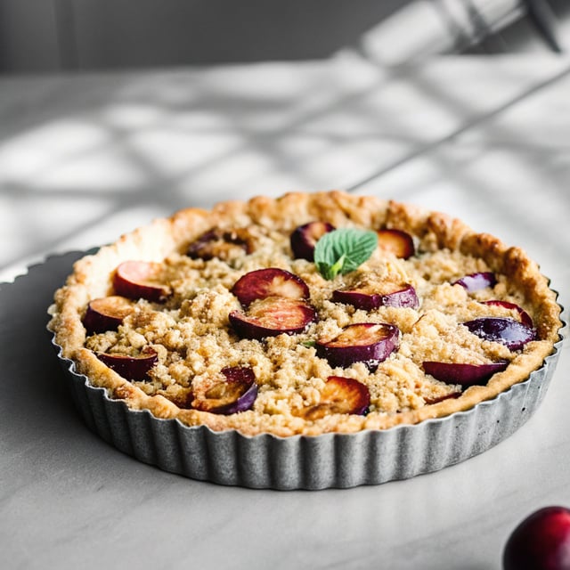 Hazelnut Plum Crumb Tart