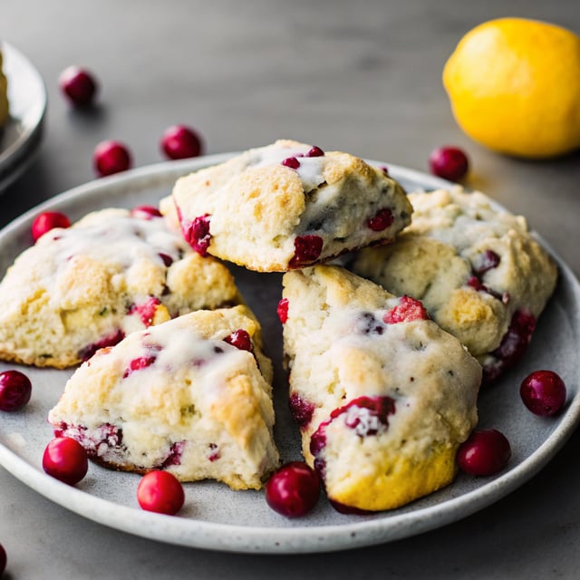 Meyer Lemon and Fresh Cranberry Scones