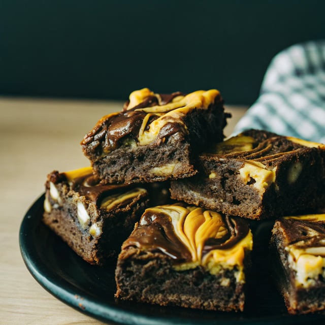 Peanut Butter Swirled Brownies