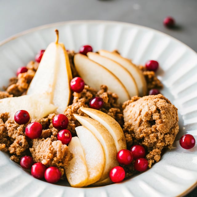 Pear, Cranberry and Gingersnap Crumble