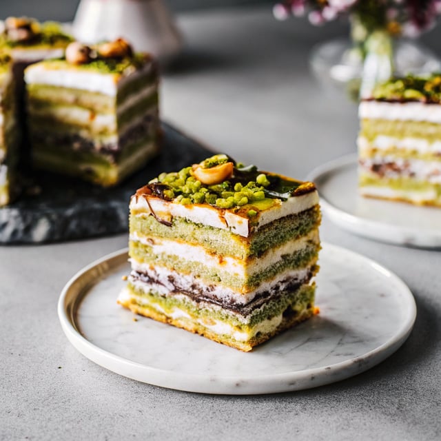 Pistachio Petit-Four Cake