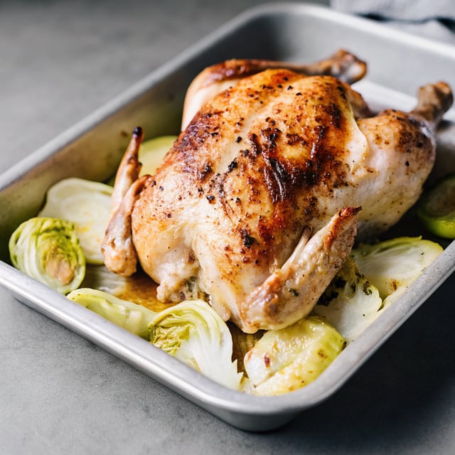 Roast Chicken with Schmaltzy Cabbage