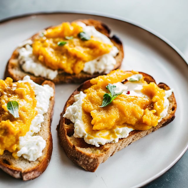 Squash Toasts with Ricotta and Cider Vinegar
