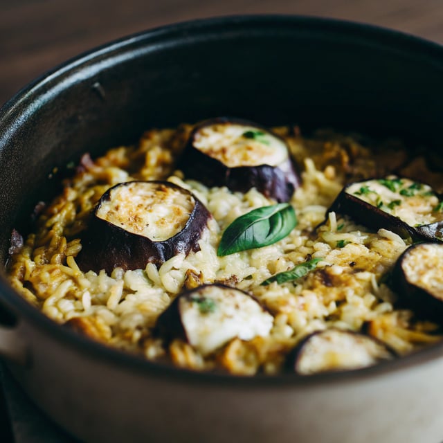 Baked Orzo with Eggplant and Mozzarella