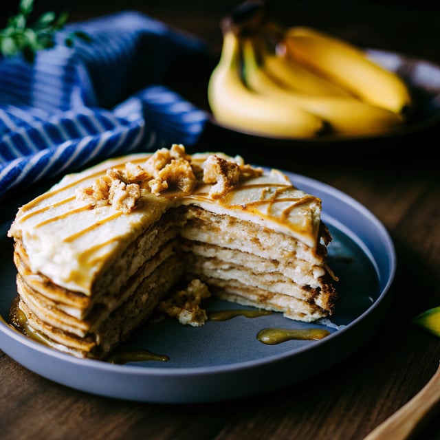 Banana Bread Crepe Cake with Butterscotch