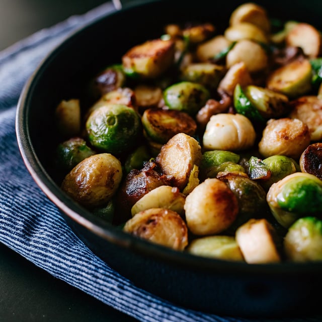Brussels Sprouts and Chestnuts in Brown Butter