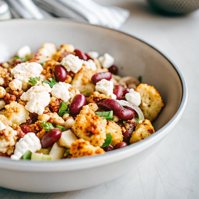 Cauliflower, Kidney Bean and Feta Salad