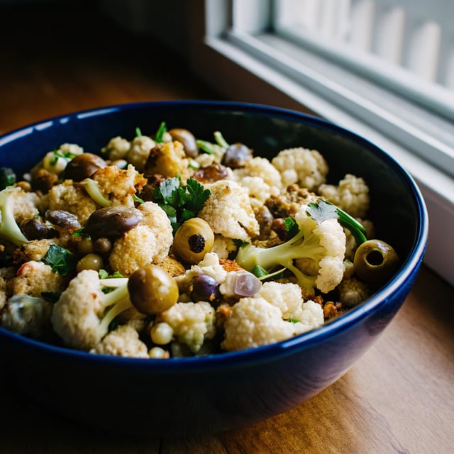 Cauliflower Salad with Green Olives and Capers