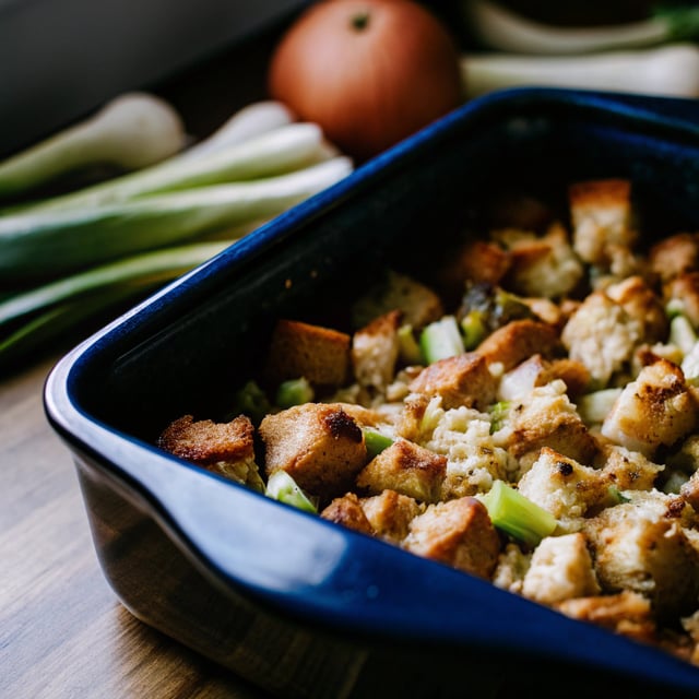 Challah Stuffing with Leeks and Celery