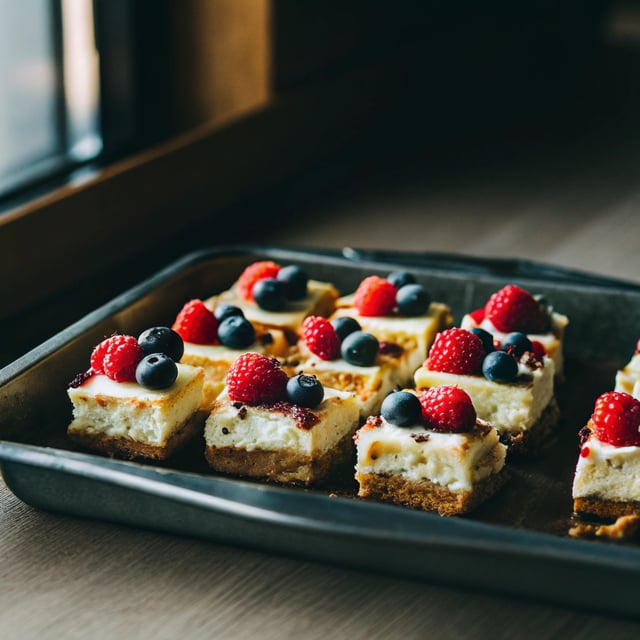Cheesecake Bars with All The Berries