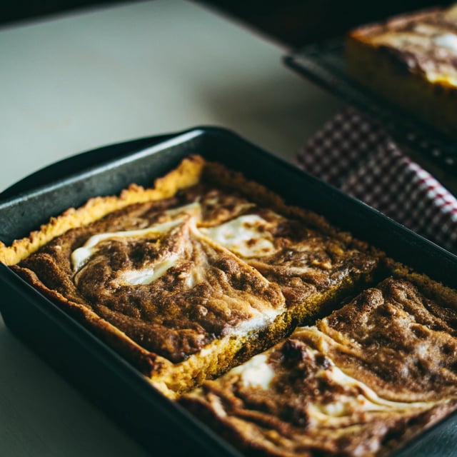 Cheesecake-Marbled Pumpkin Slab Pie