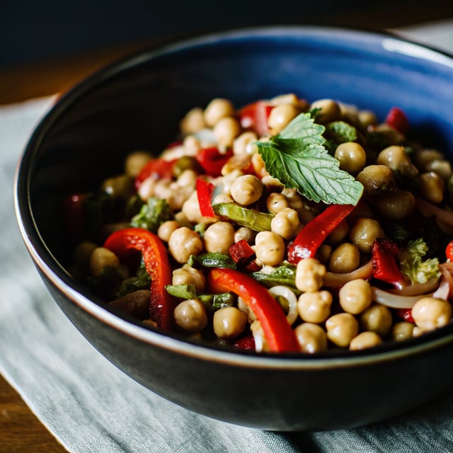 Chickpea Salad with Roasted Red Peppers