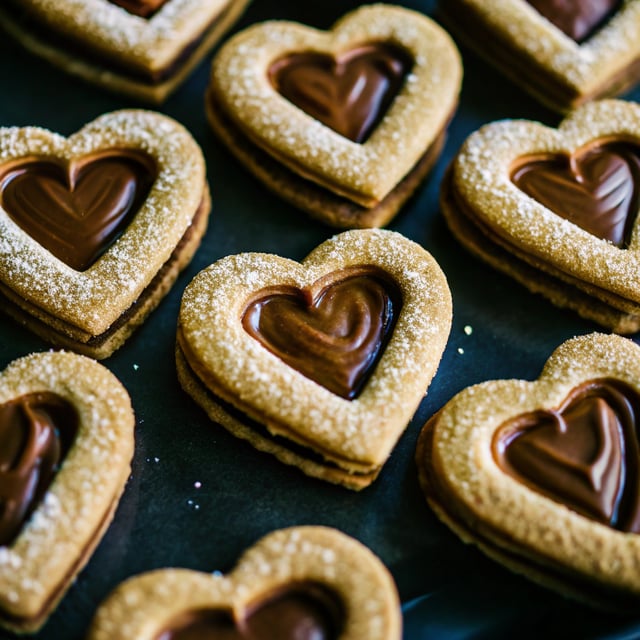 Chocolate Hazelnut Linzer Hearts