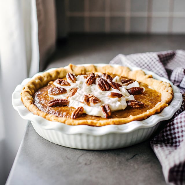 Classic Pumpkin Pie with Pecan Praline Sauce