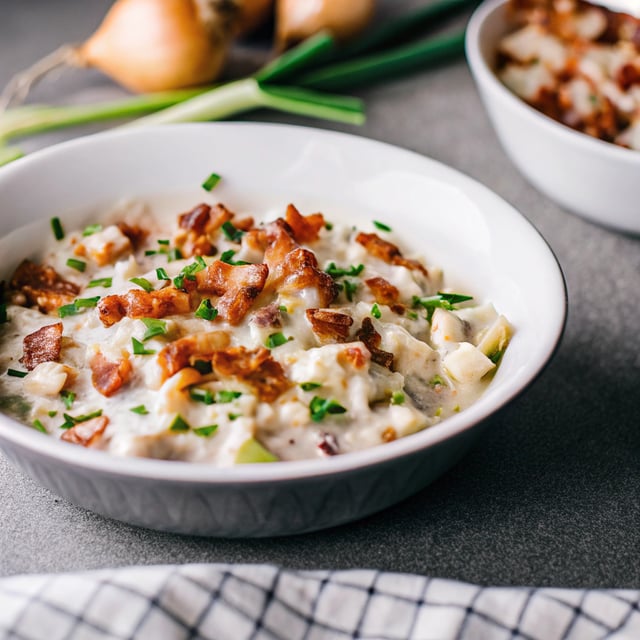 Creamed Onions with Bacon and Chives