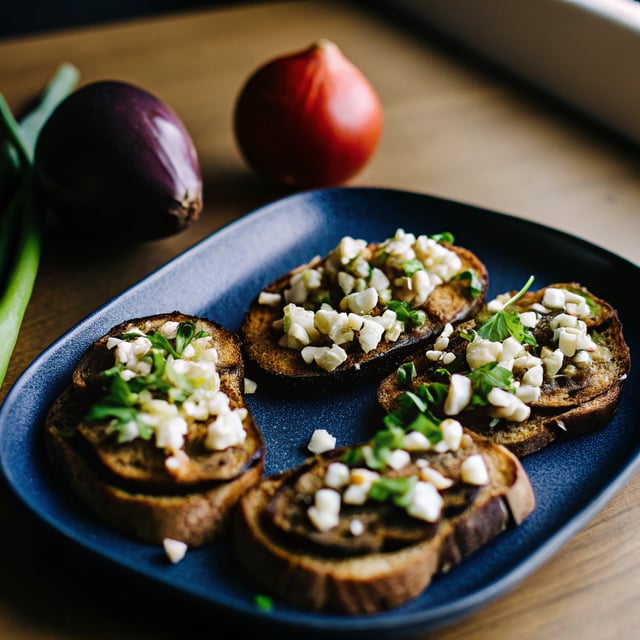 Eggplant Salad Toasts