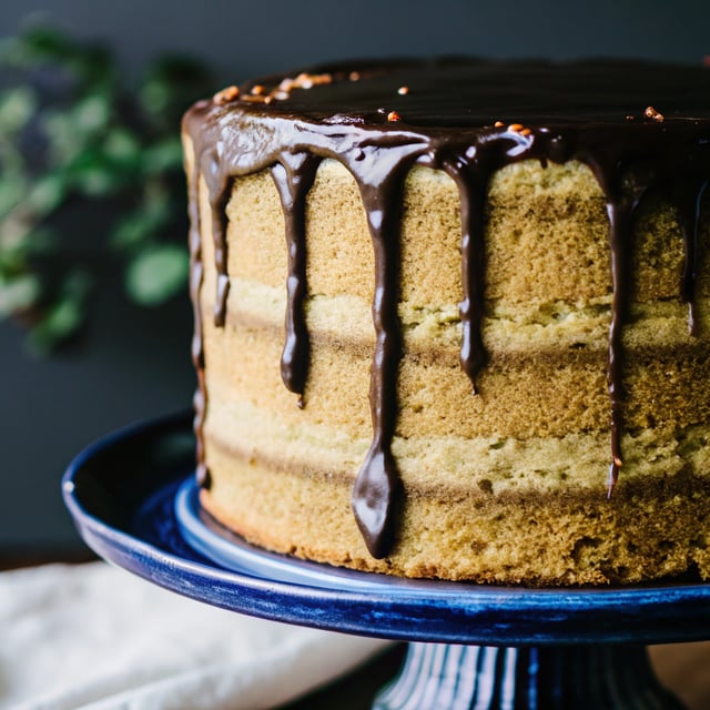 Espresso Chiffon Cake with Fudge Frosting