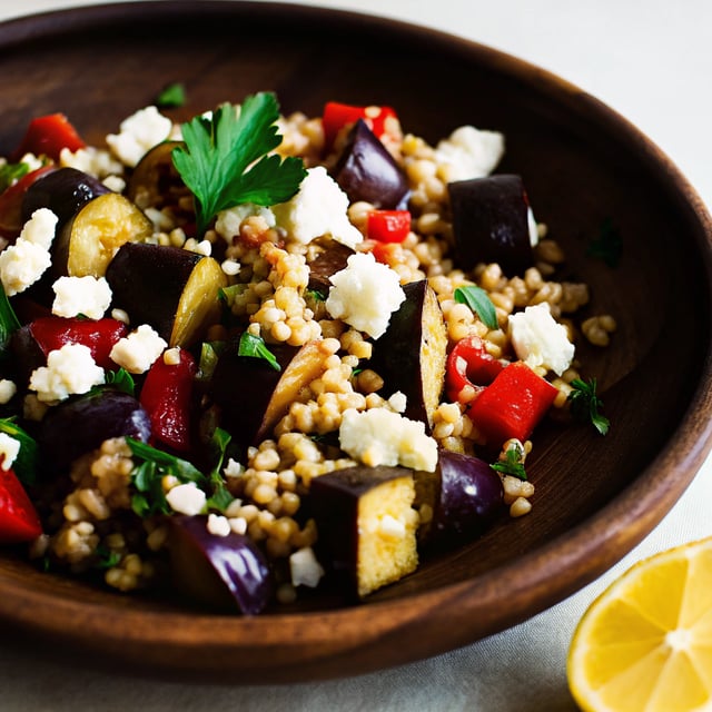 Mediterranean Eggplant and Barley Salad