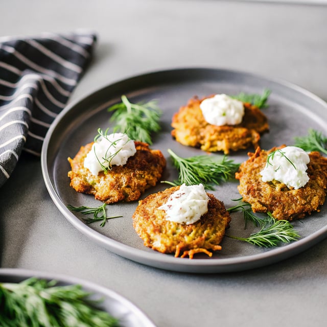 Parsnip Latkes with Horseradish and Dill