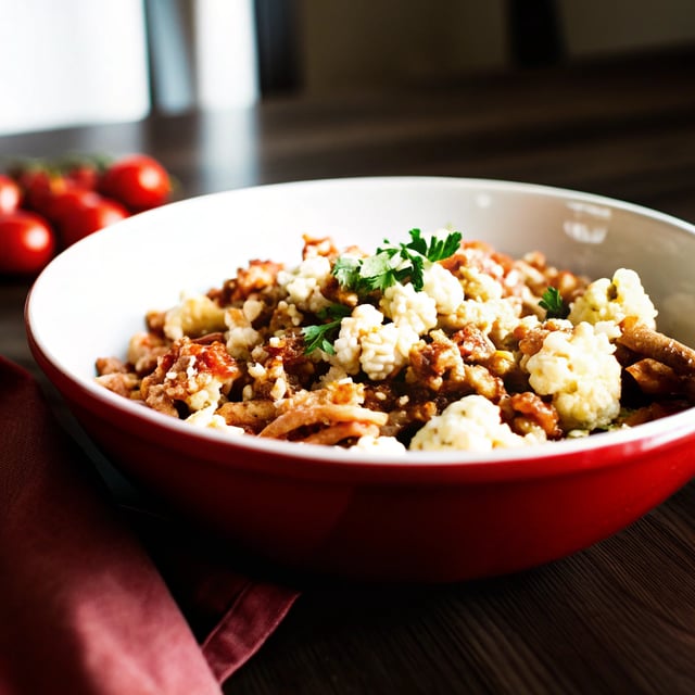 Pasta with Cauliflower, Walnuts and Feta