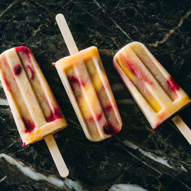 Peach Melba Popsicles