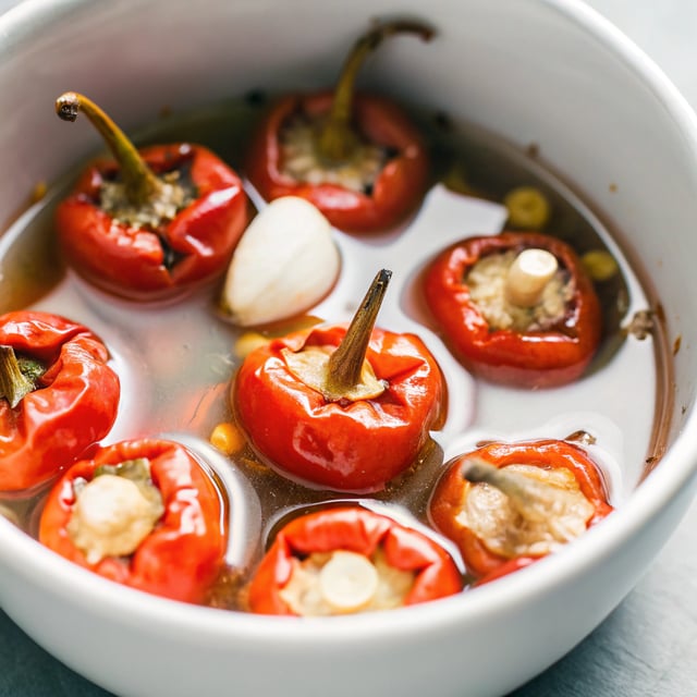 Pickled Garlicky Red Peppers