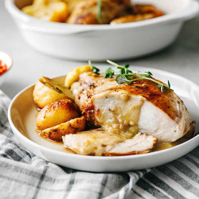 Roast Chicken with Dijon Sauce