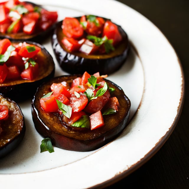 Roasted Eggplant with Tomatoes and Mint