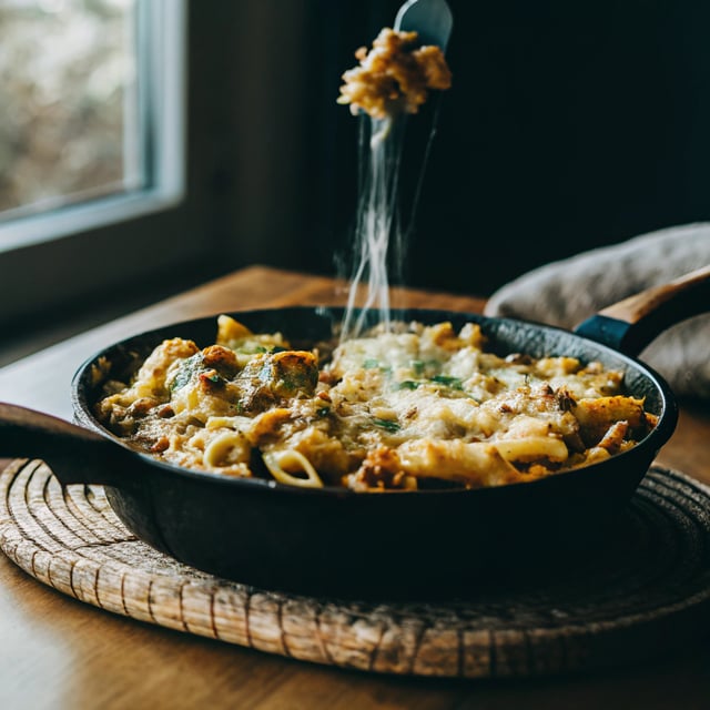Skillet-Baked Pasta with Five Cheeses