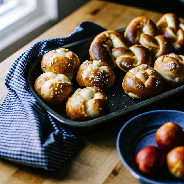 Soft Pretzel Buns and Knots
