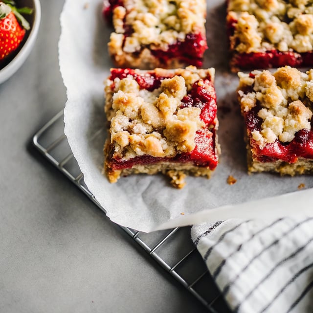 Strawberry Rhubarb Crisp Bars