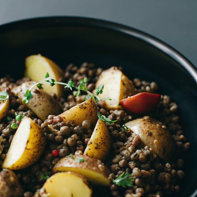 Warm Lentil and Potato Salad