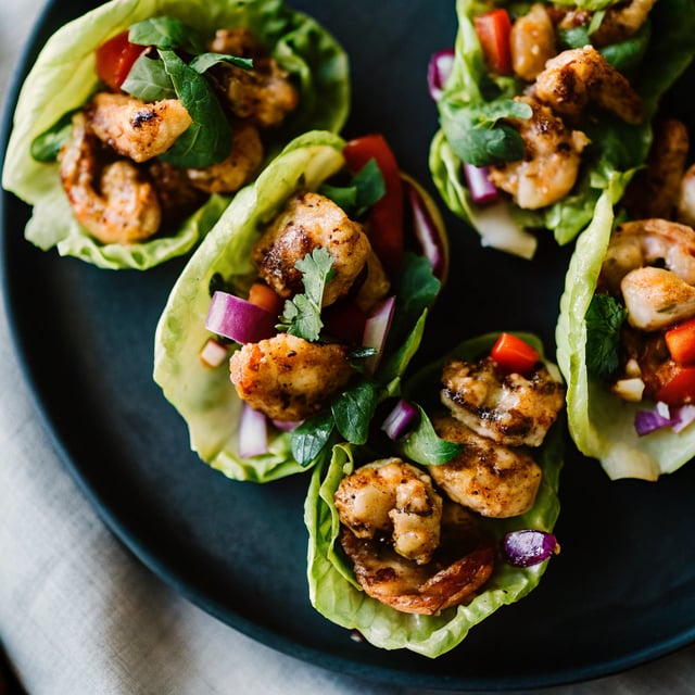 5-Ingredient Chipotle-Lime Shrimp Lettuce Cups