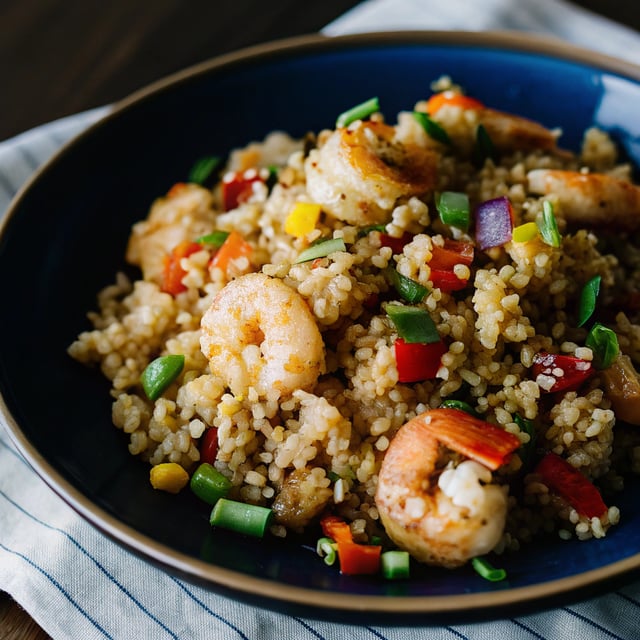 Cauliflower Fried "Rice" with Shrimp