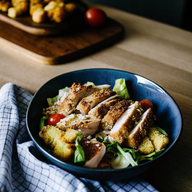 Epic Chicken Caesar Salad with Anchovy Breadcrumbs