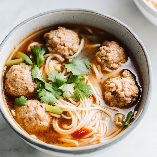 Ginger-Pork Meatball Noodle Soup