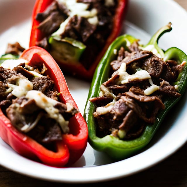 Philly Cheesesteak Stuffed Bell Peppers