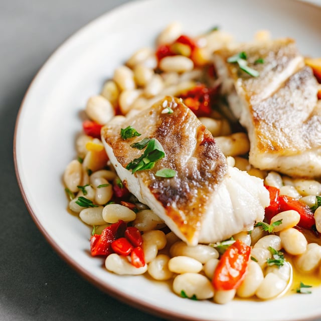 Roast Fish with White Beans and Calabrian Chiles