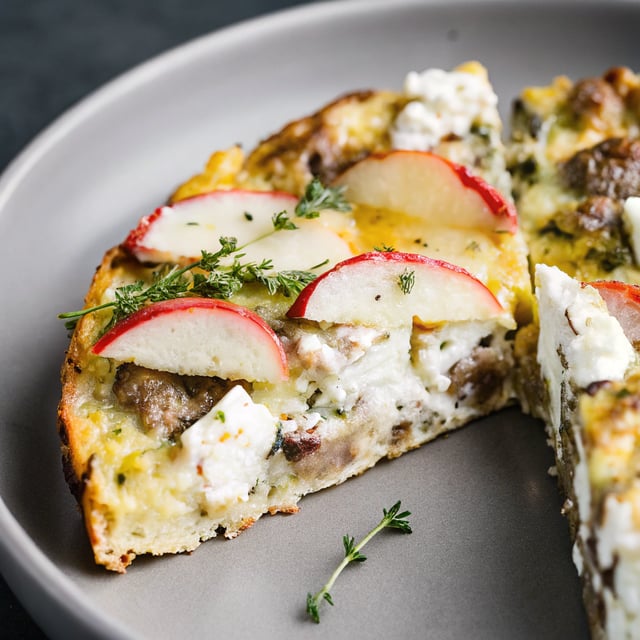 Sausage, Apple and Goat Cheese Frittata