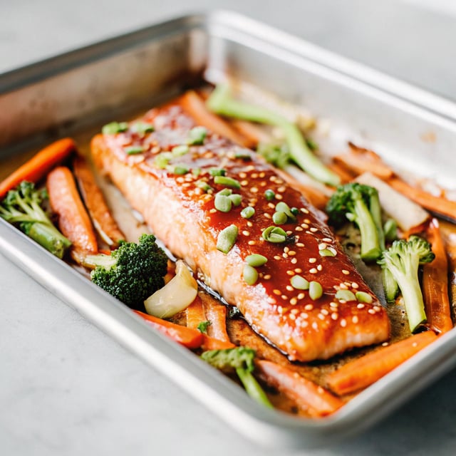 Sheet Pan Gochujang Glazed Salmon