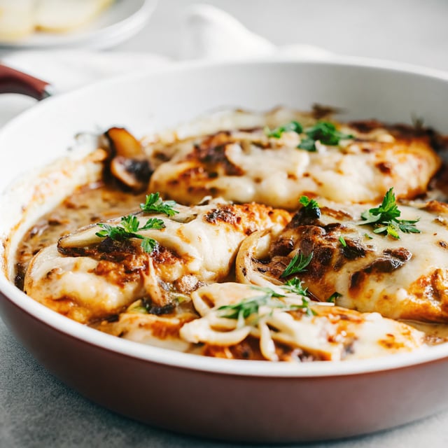Skillet French Onion Chicken with Mushrooms