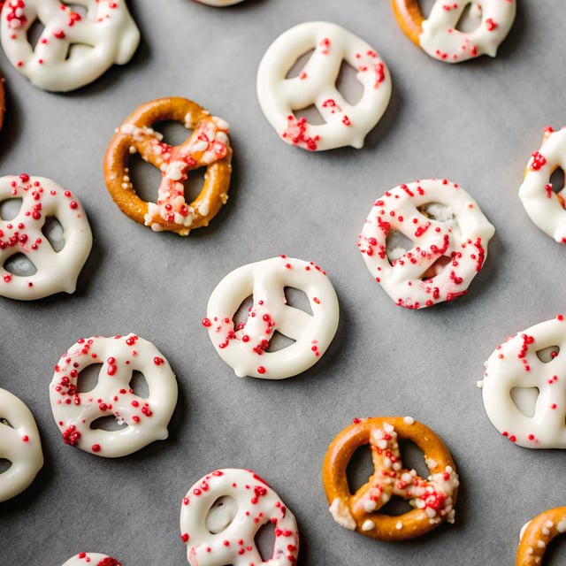 3-Ingredient White Chocolate Peppermint Pretzels