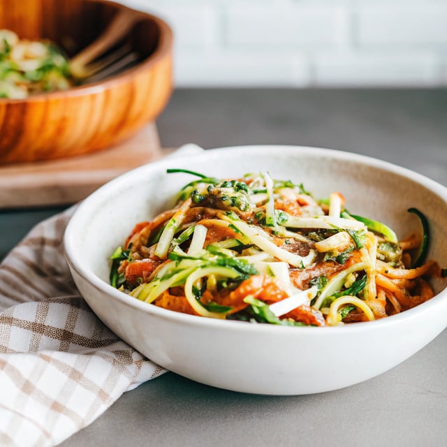 5-Ingredient Spinach Parmesan Zucchini Noodles