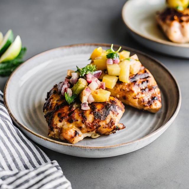 BBQ Chicken with Pineapple Bacon Salsa
