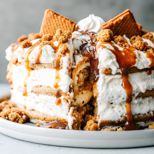 Biscoff Toffee Ice Cream Cake