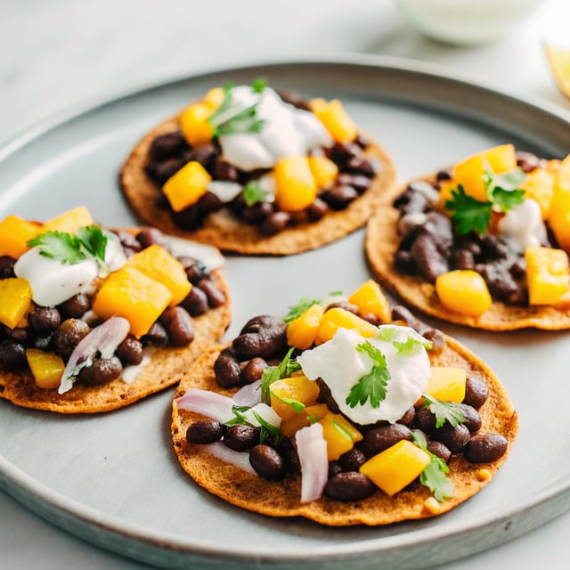 Black Bean and Mango Tostadas