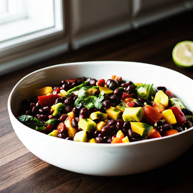 Black Bean, Avocado, and Mango Salad with Cilantro and Lime