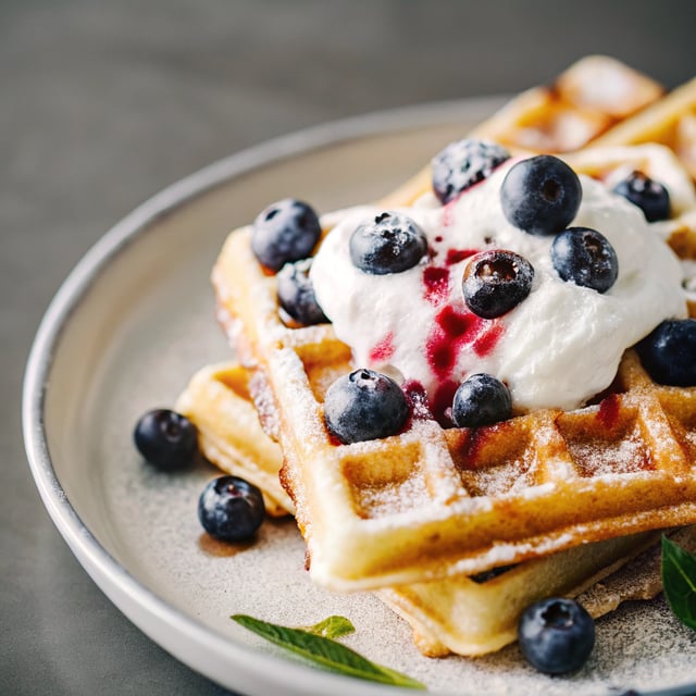 Blueberry Yogurt Waffles
