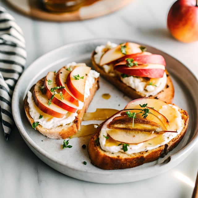 Brie, Apple, and Honey Crostini